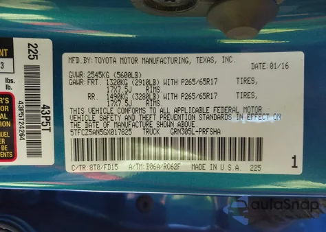 2016 Toyota Tacoma Trd Sport z USA, uszkodzony, nr VIN 5TFCZ5AN5GX017825